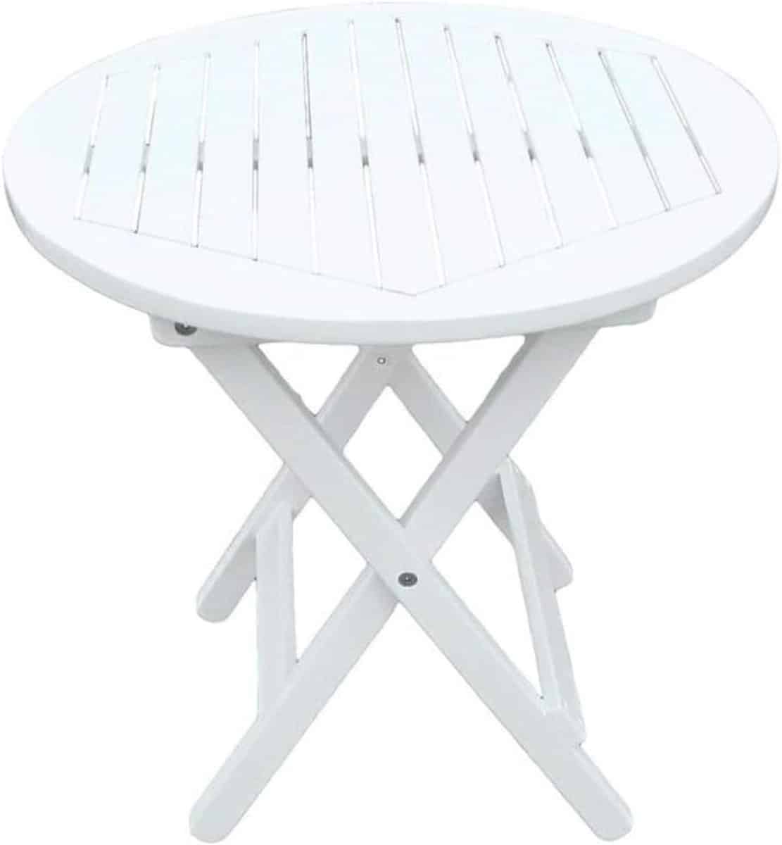 ronde houten klaptafel wit Ø 50 cm bijzettafel voor