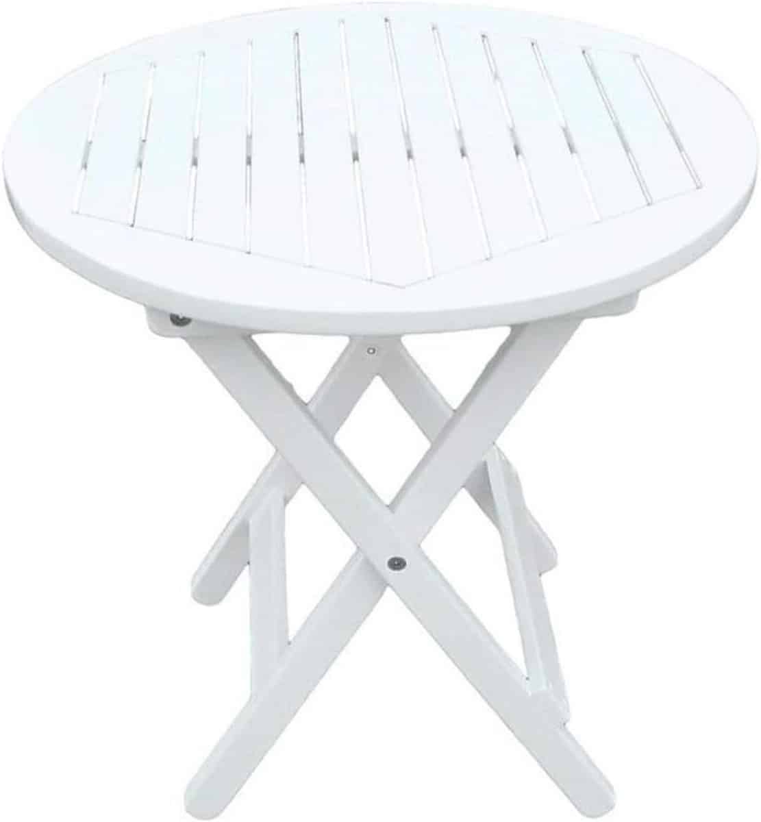 ronde houten klaptafel wit Ø 50 cm bijzettafel voor