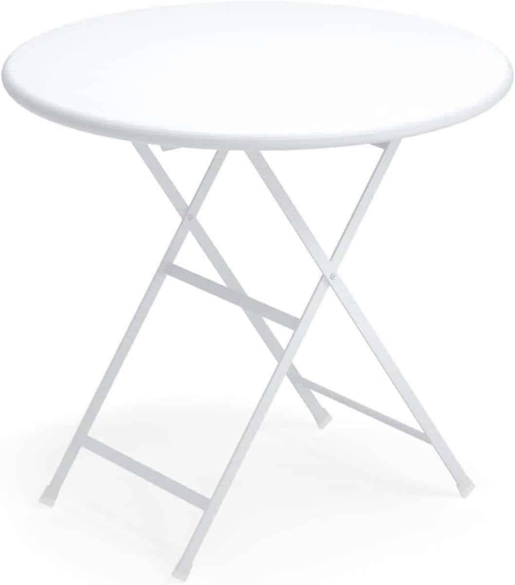 ronde klaptafel 80 cm wit ideaal voor balkon