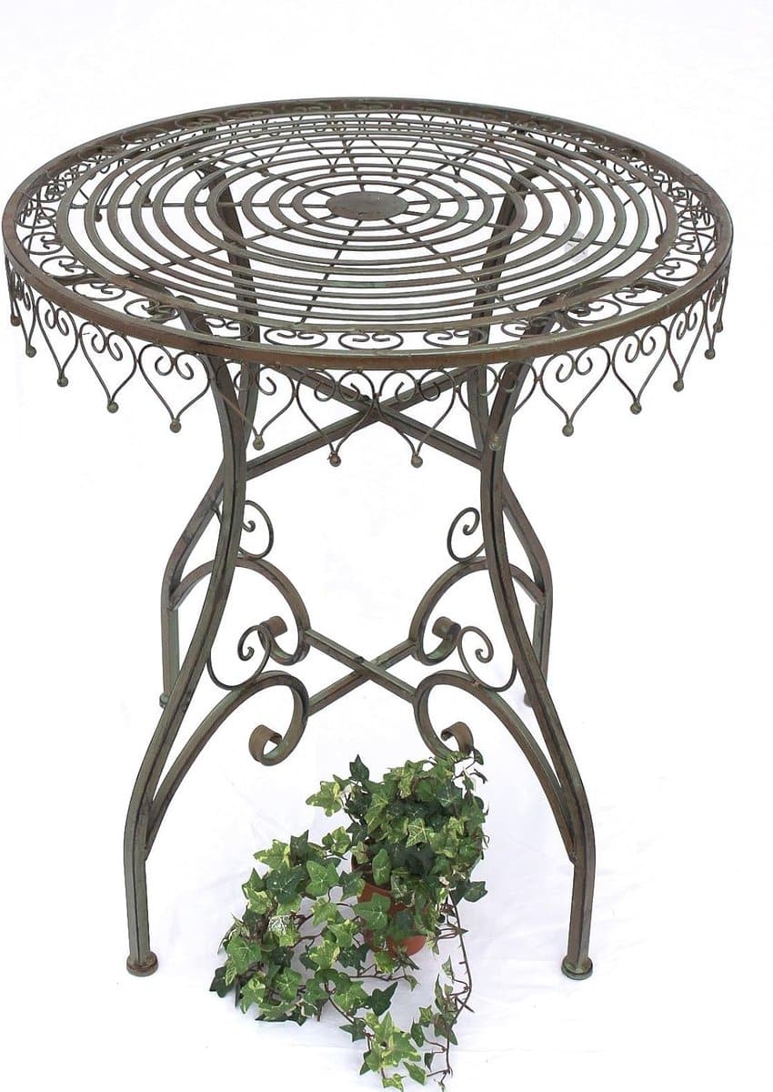 ronde klaptafel bistrotafel tuin balkon antiek metalen design