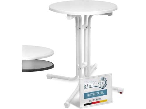 Ronde Klaptafel Ø 60 cm Wit - Waterdicht - Tuin