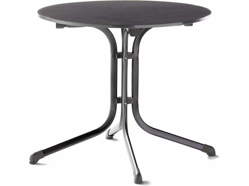 Ronde Klaptafel Ø 85 cm met Leisteen Decor Tafelblad
