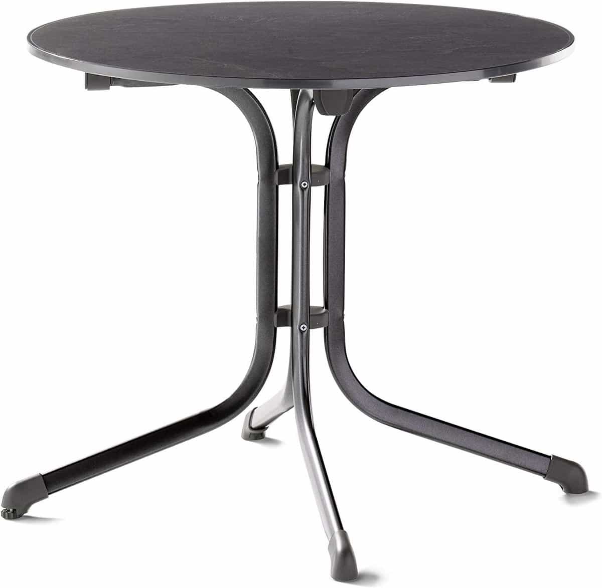 ronde klaptafel Ø 85 cm met leisteen decor tafelblad