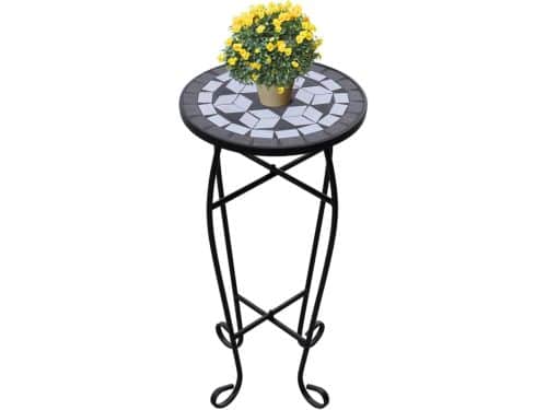 Ronde Mozaïek Bijzettafel met IJzeren Frame voor Balkon of Tuin