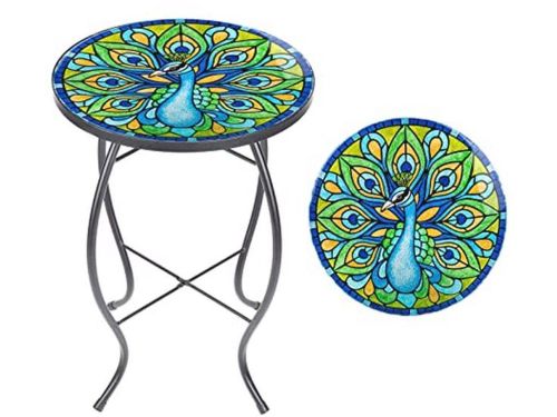 Ronde Mozaïek Bijzettafel voor Buiten - Groen