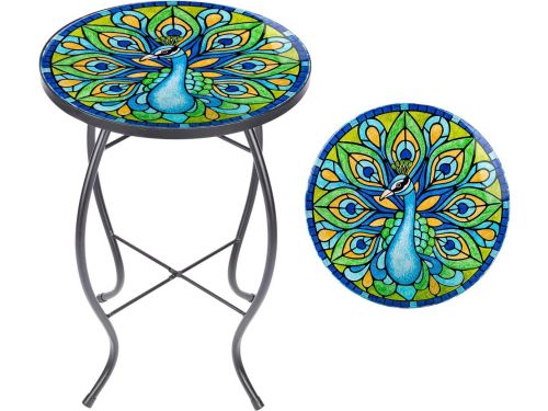 Ronde Mozaïek Bijzettafel voor Buiten - Groen