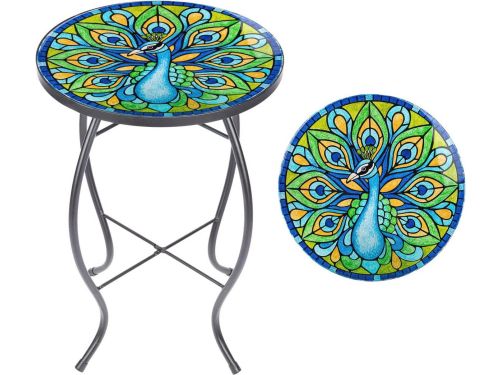 Ronde Mozaïek Bijzettafel voor Buiten - Groen