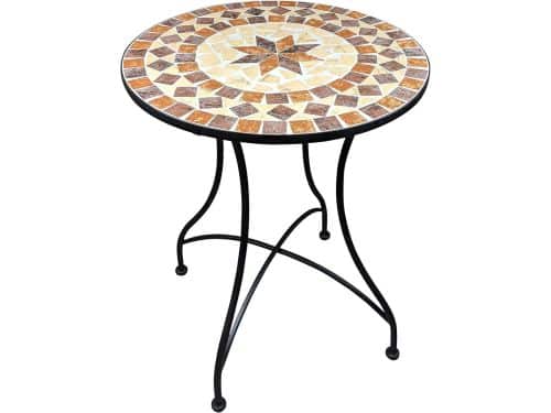 Ronde mozaïektuin- en balkontafel 60 cm - Mediterrane bijzettafel voor