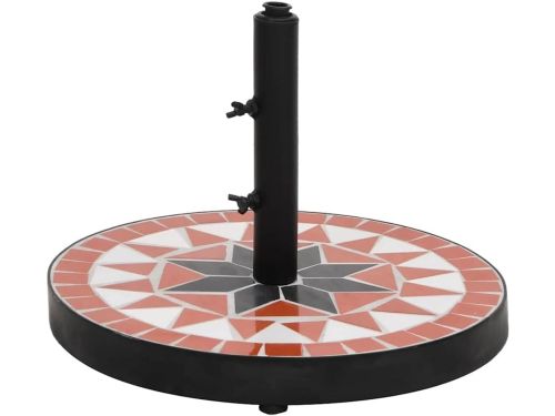 Ronde Parasolvoet 12 kg Terracotta en Wit Keramiek