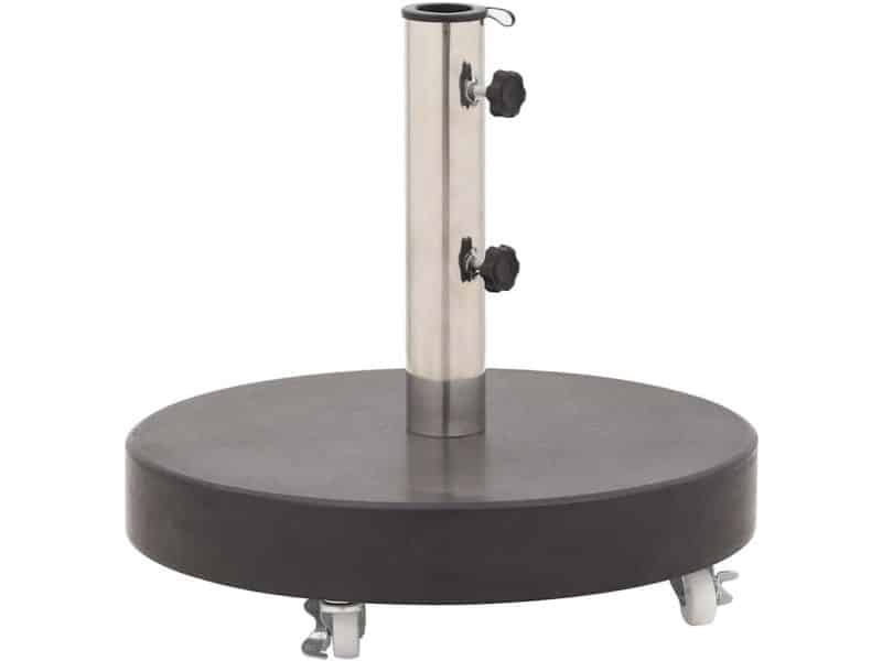 Ronde Parasolvoet 30kg - Granieten Parasolstandaard met Wielen