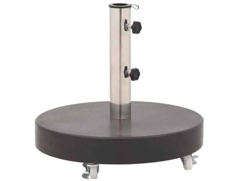 Ronde Parasolvoet 30kg - Granieten Parasolstandaard met Wielen