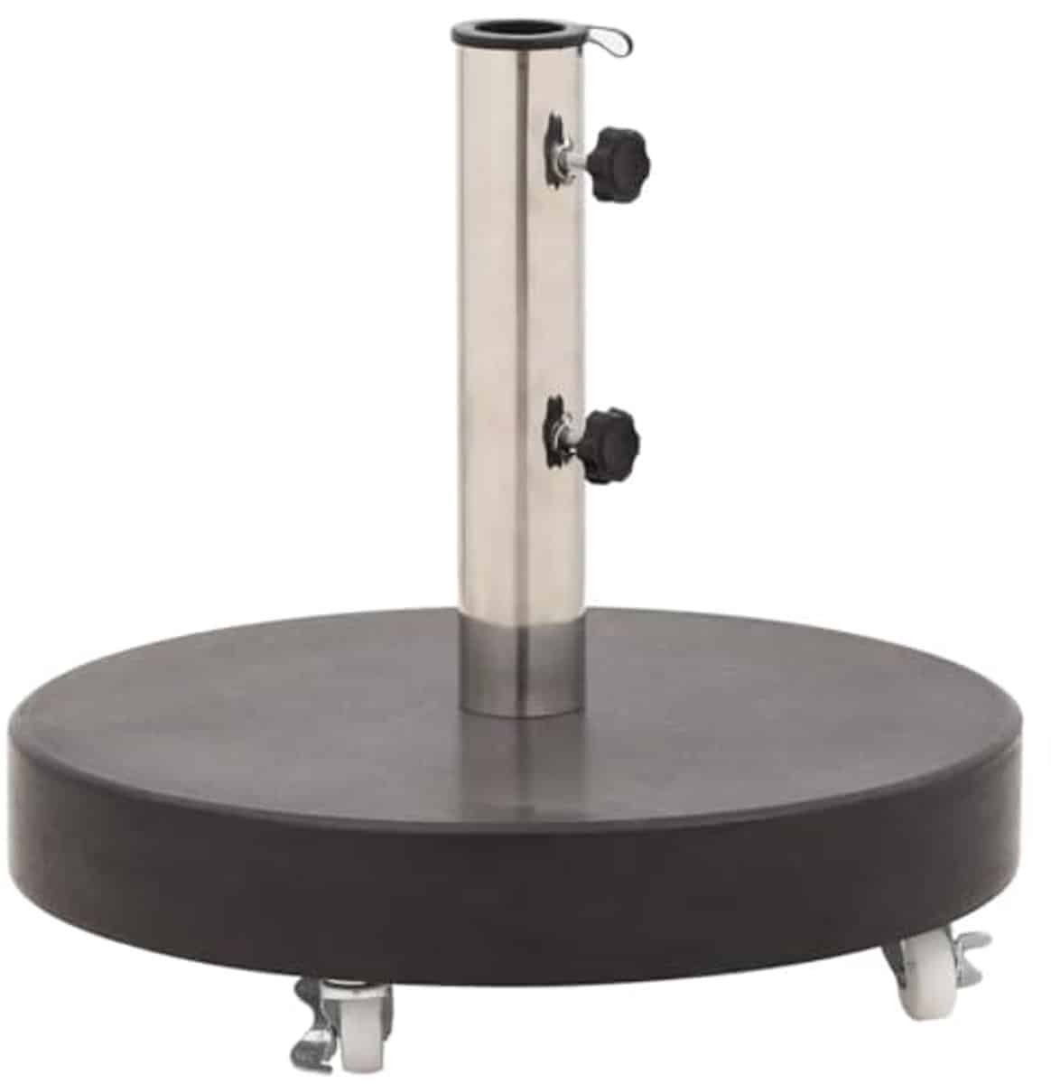 ronde parasolvoet 30kg granieten parasolstandaard met wielen