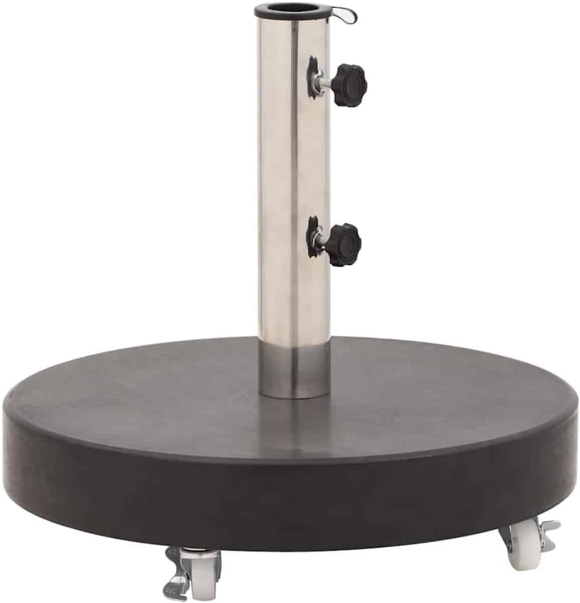 ronde parasolvoet 30kg granieten parasolstandaard met wielen