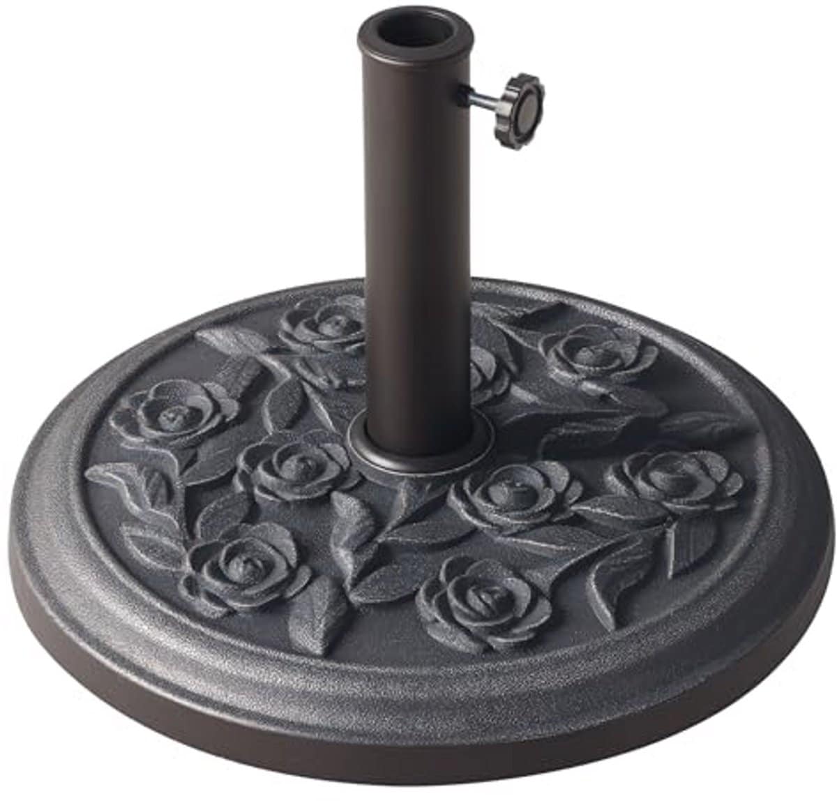 ronde parasolvoet 9 kg met rozenmotief voor terras en tuin