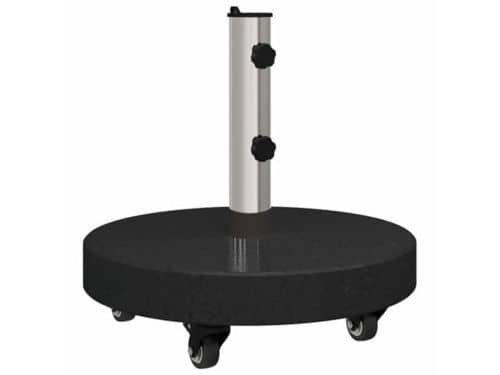 Ronde Parasolvoet met Wielen voor Ø38/48mm Poten - 30kg Zware
