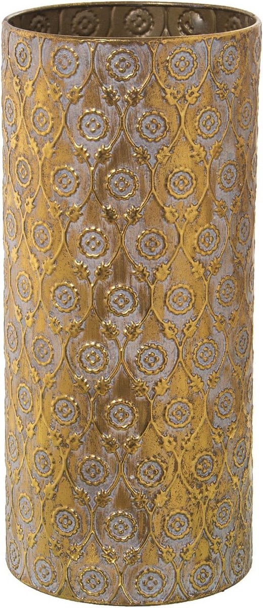 ronde parasolvoet van metaal in goudkleurige afwerking