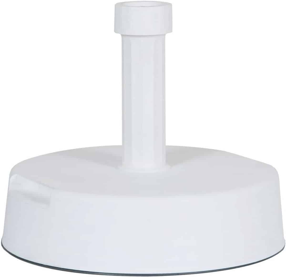 ronde parasolvoet wit 20 kg beton en kunststof