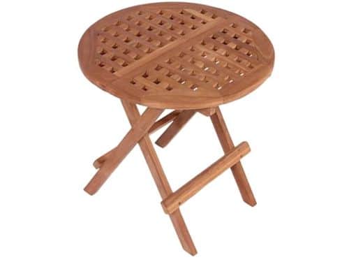 Ronde Teak Bijzettafel voor Tuin en Balkon - 50 x
