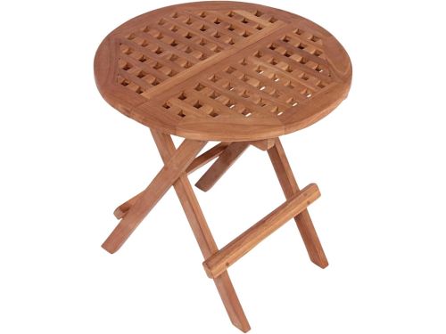 Ronde Teak Bijzettafel voor Tuin en Balkon - 50 x