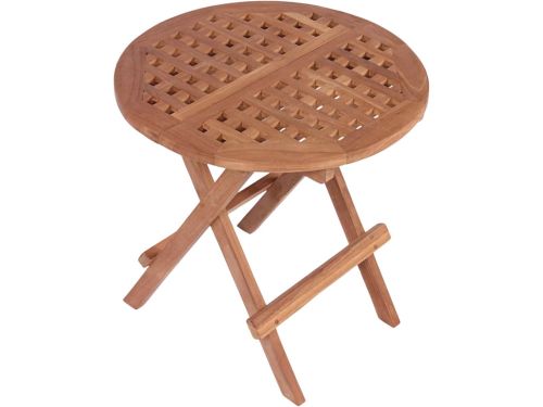 Ronde Teak Bijzettafel voor Tuin en Balkon - 50 x