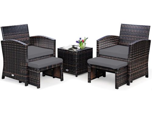 Rotan Balkonset 3-delig voor 2 Personen - Inclusief Krukken en