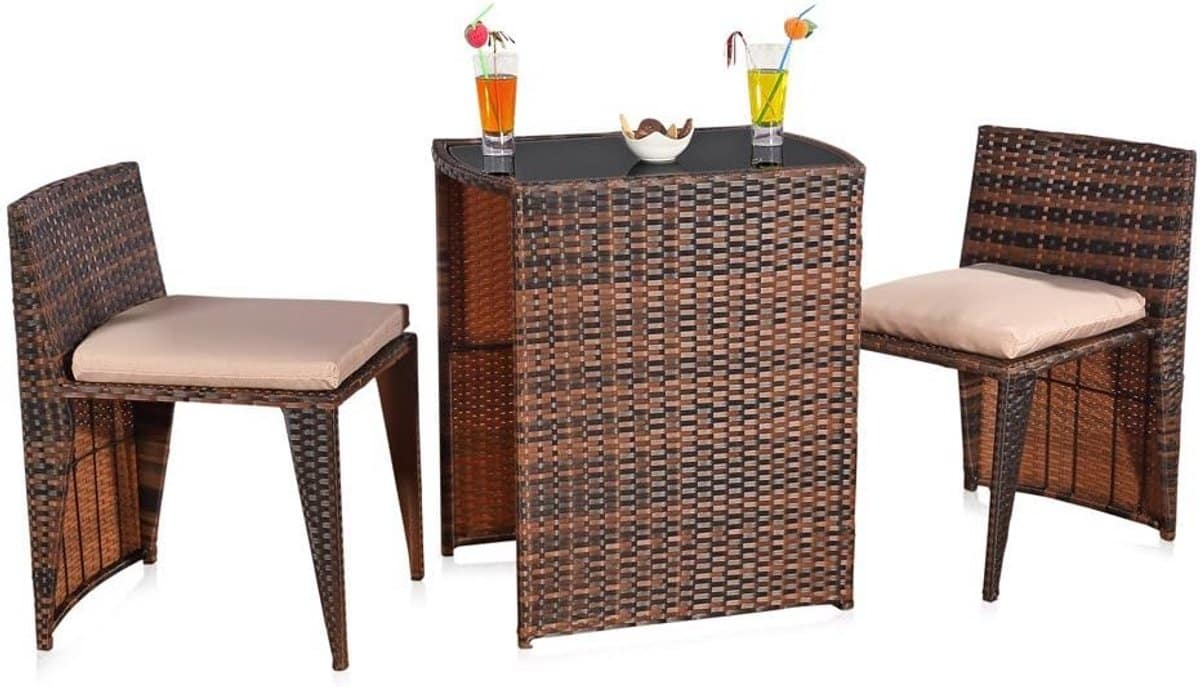 rotan barset tuinset 3 delig voor balkon en tuin