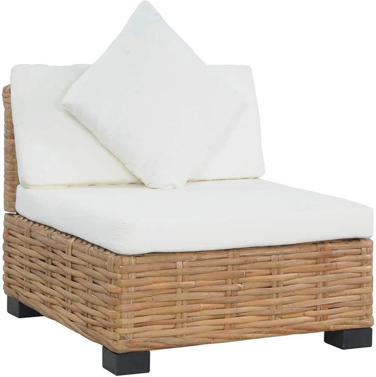 rotan loungebank buiten met comfortabele kussens natuurlijke tuinbank