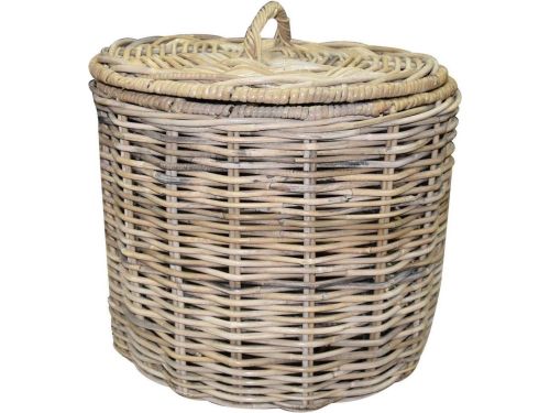 Rotan mand met deksel 50x50 cm rond