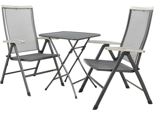 Royal Garden Balero inklapbare balkonset 3-delig strekmetaal 60x60 cm.