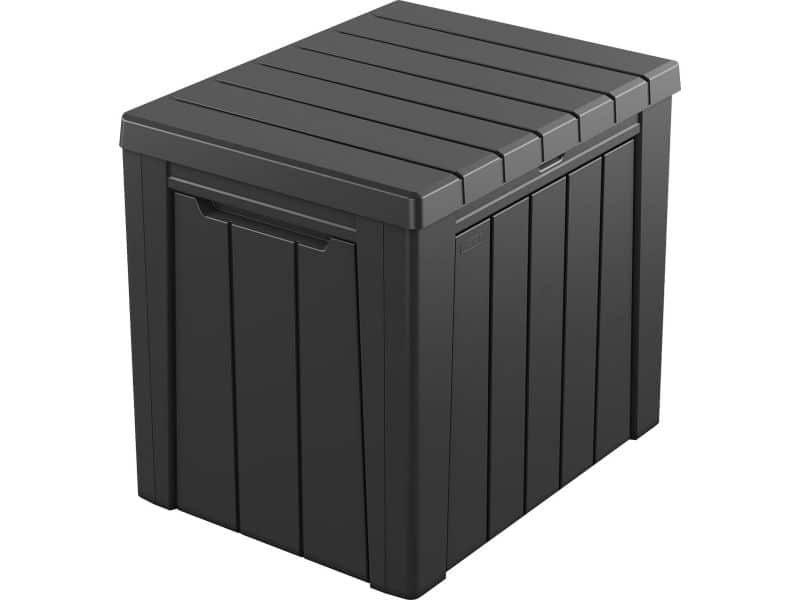 Rubberen Opbergbox Tuin 113L - Antraciet - Compact Buiten Opbergen