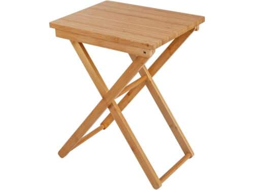 Ruimtebesparende klaptafel van bamboe voor binnen en buiten