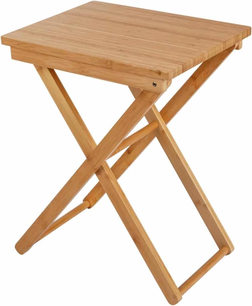 ruimtebesparende klaptafel van bamboe voor binnen en buiten