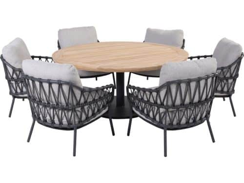 Saba Calpi low dining tuinset 7 delig 160 cm rond