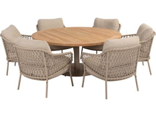 Saba Sardinia low dining tuinset 7 delig 160 cm rond