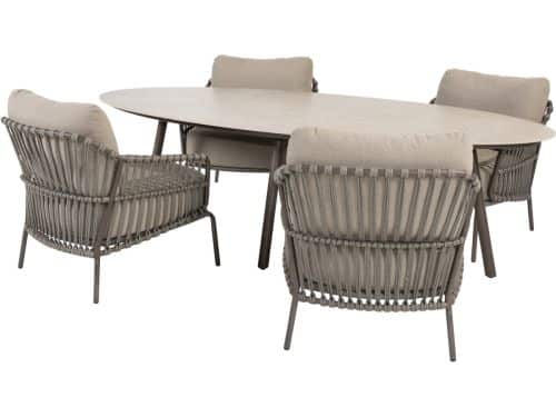 Salute Capalbio low dining tuinset 220x105xH69 cm 5 delig keramiek