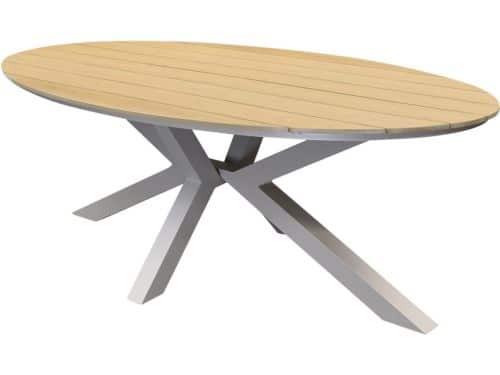 Salvador dining tuintafel ovaal latte 220x114xH75 cm polywood blad zand