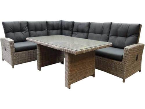 San Marino hoek dining loungeset verstelbaar 3 delig grijs links