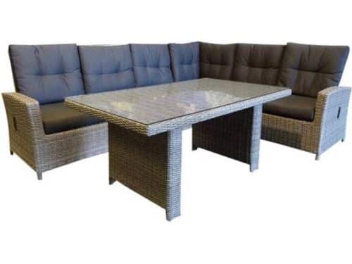 San Marino hoek dining loungeset verstelbaar 3 delig grijs rechts