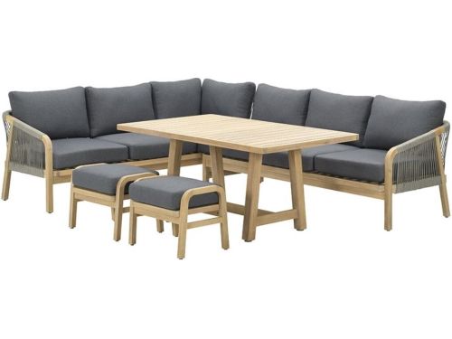 Santos lounge-diningset-5-dlg-links-acacia white wash-dgrijs-mgrey