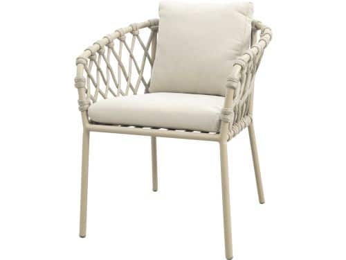 Sara dining tuinstoel - Rope/Latte