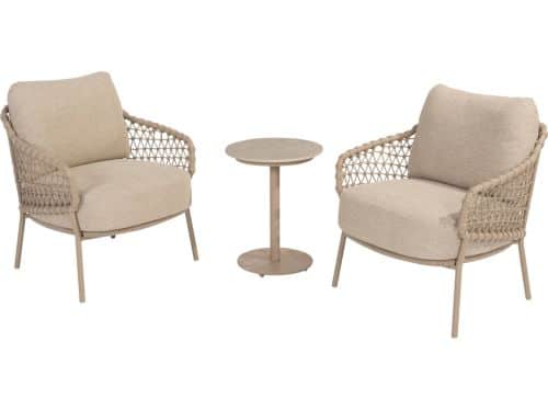 Sardinia low dining bistro diningset 3 delig keramiek latte 4