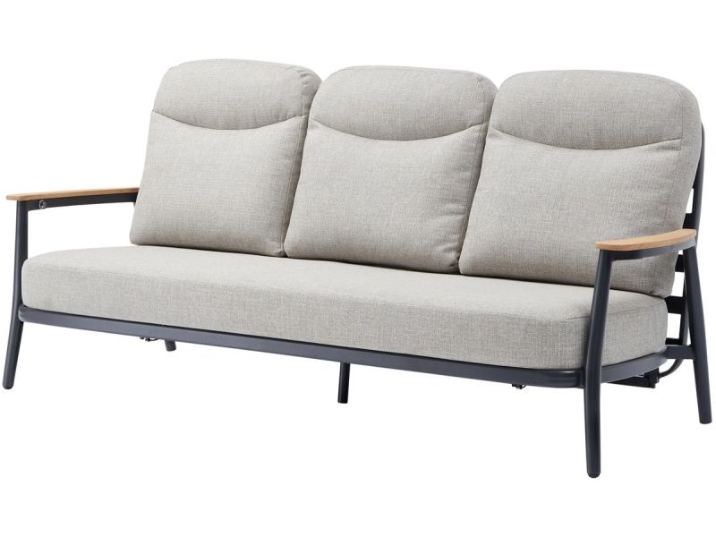 Savanna verstelbare 3-zitsbank aluminium antraciet