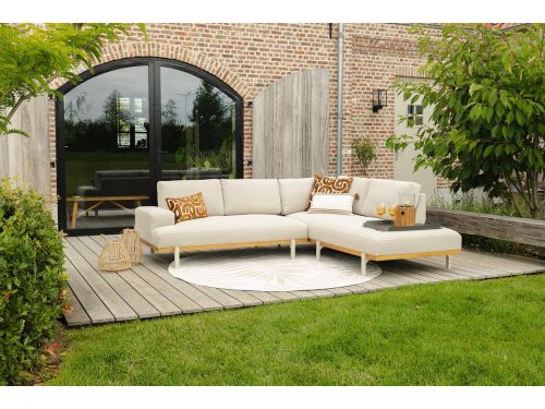 Savannah hoekbank chaise longue loungeset - beige - weerbestendig