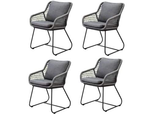 Savona dining tuinstoel rope grijs set van 4