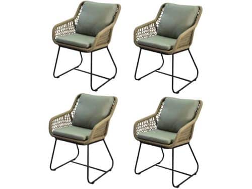 Savona dining tuinstoel rope olijf groen set van 4
