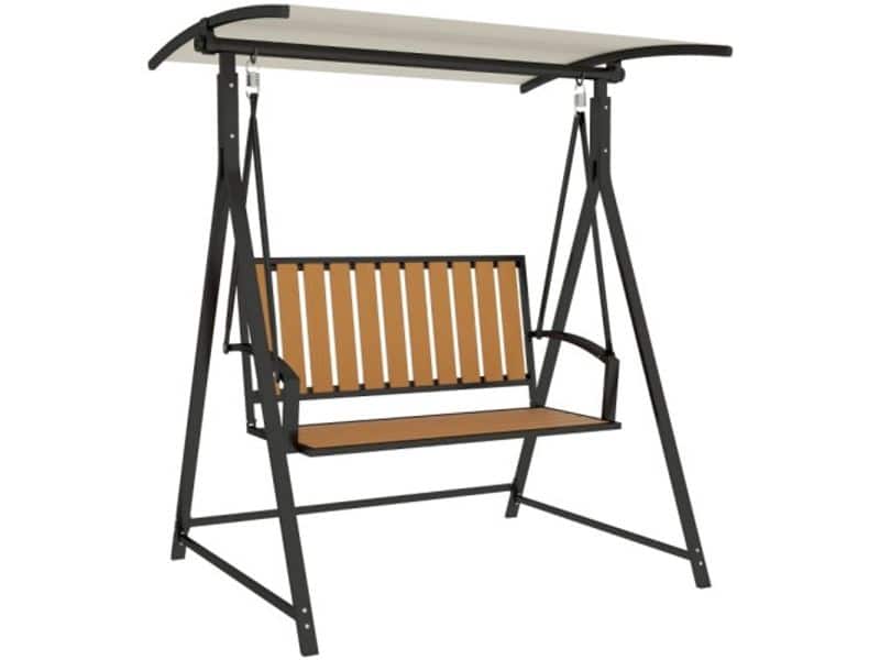 Schommelbank 142 X 112 X 162 cm Tuin Schommel Zwart