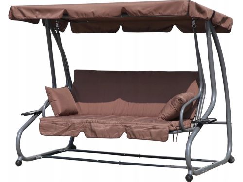 Schommelbank - 3 persoons - 200x120x164 cm - bruin