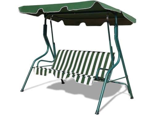 Schommelbank 3-zits met zonnedak en rugleuning, draagkracht 210 kg