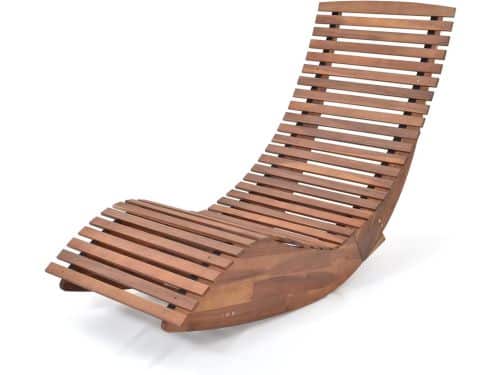 Schommelbank Hout Acacia - Tuinbank Rocking Chair Rustiek Design