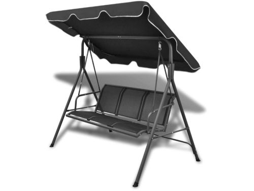 Schommelbank met luifel zwart